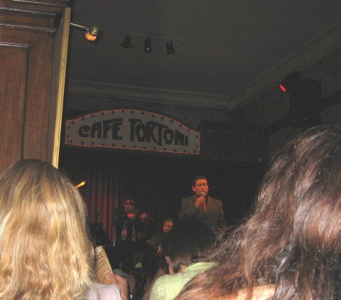 Taking in a Tango show at Cafe Tortoni.