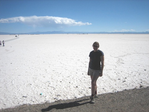 On the shore of Salinas Grande.