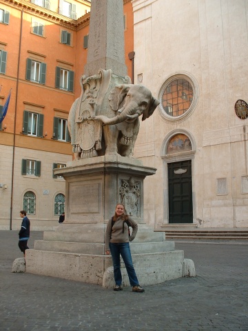 Rebecca and Elephant Statue.